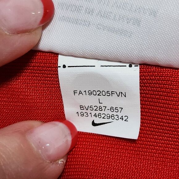 Nike Big Swoosh Zip Up Track Jacket Color Block Red Navy Blue Men's Large - Picture 9 of 12